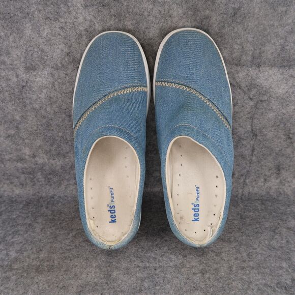 Keds Shoes Womens 8 Clog Mule Sneaker Slip On Pure Fit Comfort Denim Y2k Fashion - Picture 7 of 13